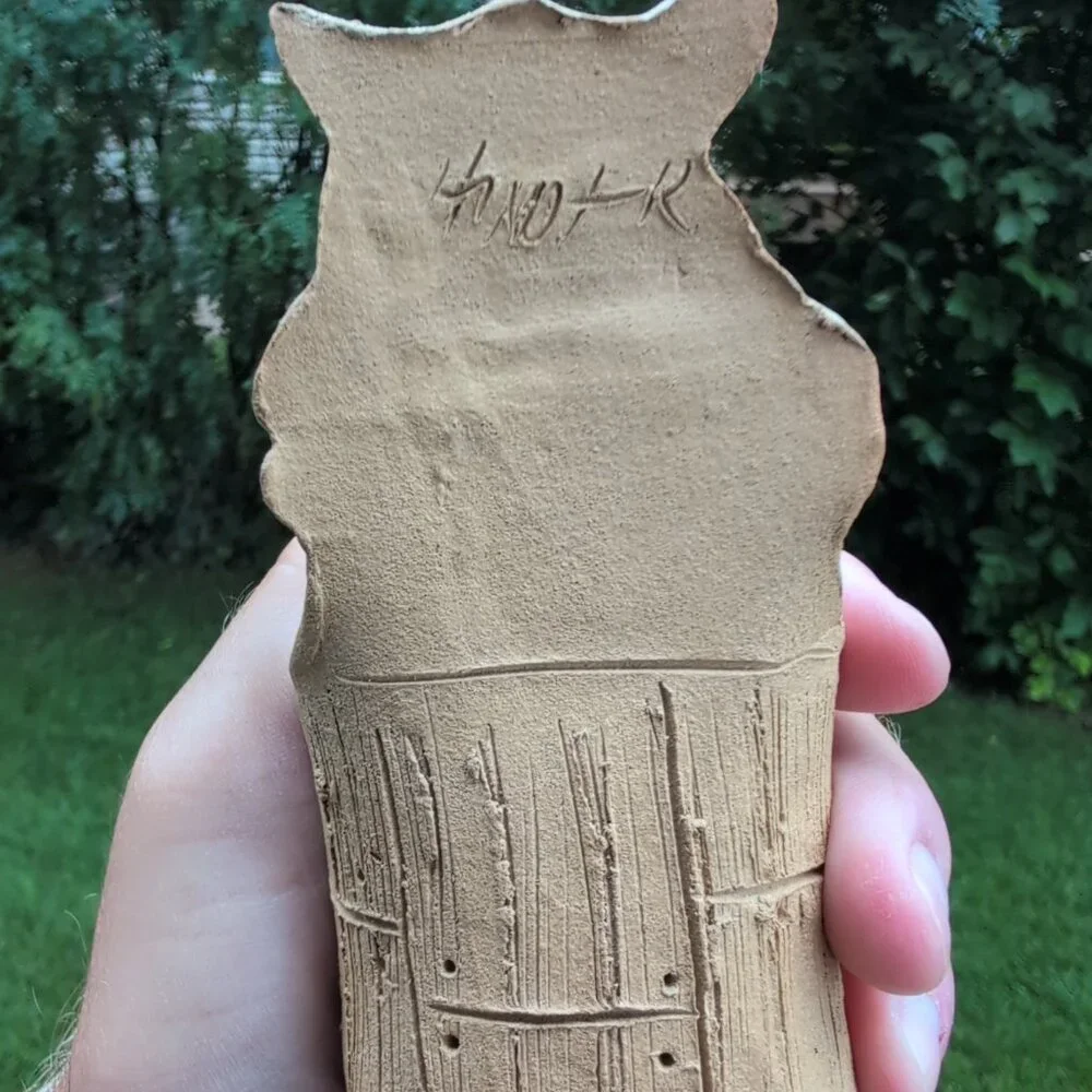 Vintage Clay Owl Toothpick Misc Holder Decoration - Picture 3 of 3